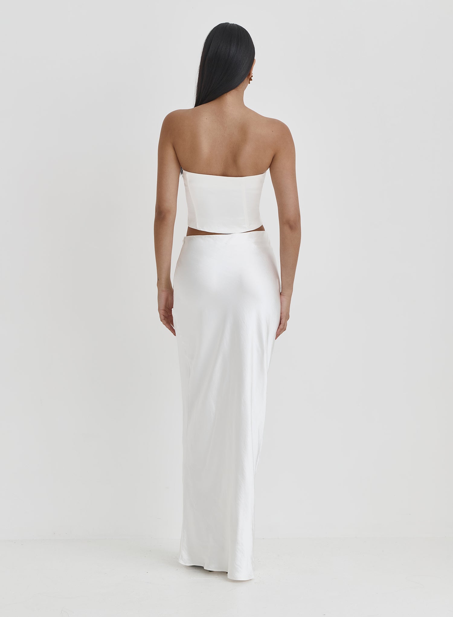 White Satin Maxi Skirt